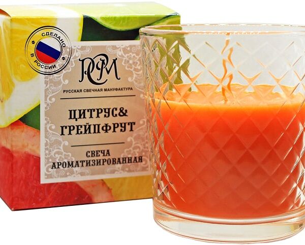 Свеча ароматизированная РСМ Цитрус - Грейпфрут в стакане