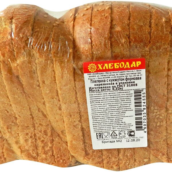 Плетенка Хлебодар с кунжутом формовая в нарезке 320 г