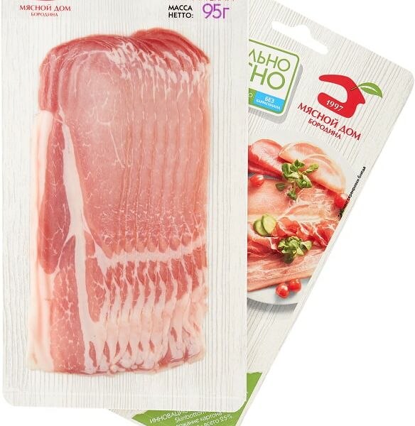 Бекон Мясной дом Бородина Английский сырокопченый 95г