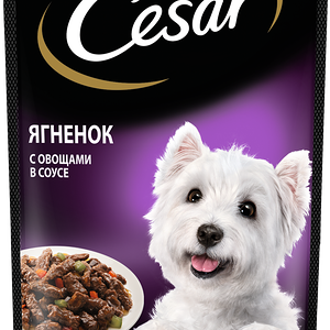 Влажный корм Cesar для взрослых собак с ягненком и овощами в соусе, 85г