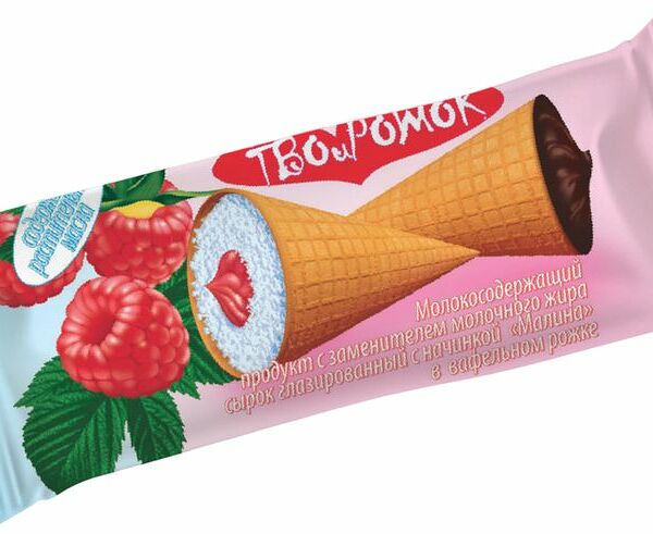 Сырок Твойрожок Малина глазированный в вафельном рожке 23%