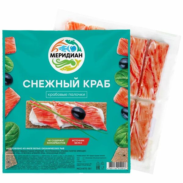 Крабовые палочки Меридиан Снежный краб, 200г