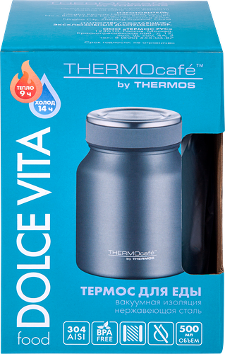 Термос для еды THERMOCAFE BY THERMOS Dolce Vita-500 Food TM 500мл, нержавеющая сталь, Арт. 563019