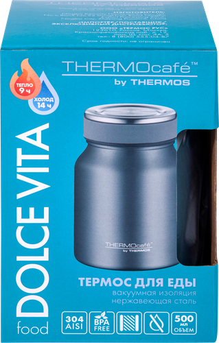 

Термос для еды THERMOCAFE BY THERMOS Dolce Vita-500 Food TM 500мл, нержавеющая сталь, Арт. 563019