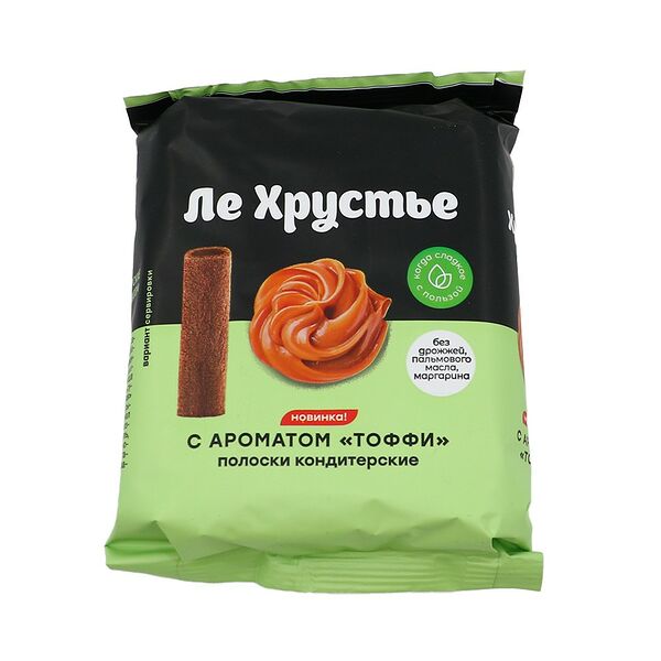 Полоски кондитерские ЛеХрустье с ароматом Тоффи 100г