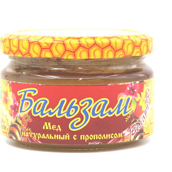 Мёд натуральный с прополисом Бальзам Апибел вес 250г.