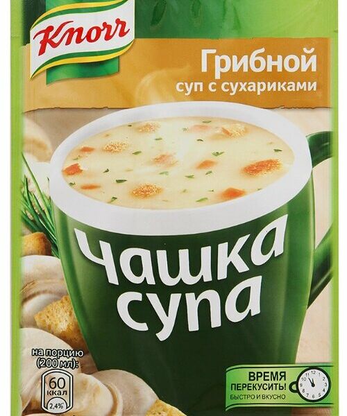 Суп быстрого приготовления Knorr Чашка супа грибной с сухариками