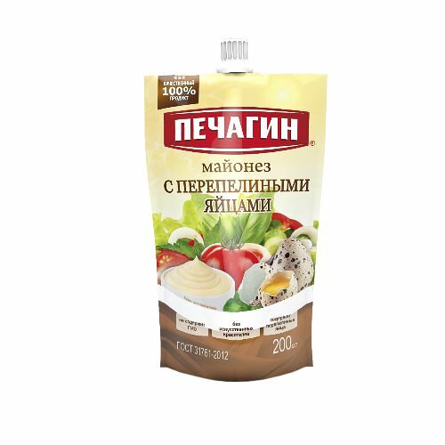 Майонез с перепелиными яйцами Печагин 50% 200мл
