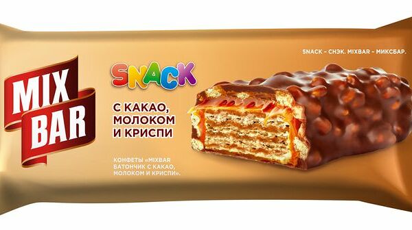 Батончик Mixbar с какао, молоком и криспи