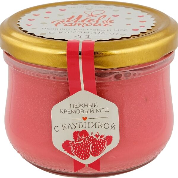 Мед Miel de Lamour Кремовый с клубникой 250г