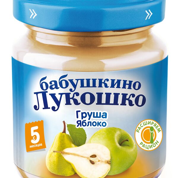 Пюре Бабушкино Лукошко груша, яблоко