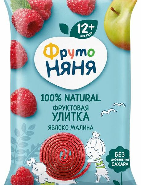 Кусочки ФрутоНяня яблочно-малиновые улитки 15 г