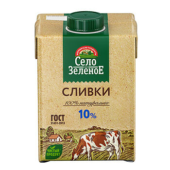 Сливки Село Зелёное 10% 500 г