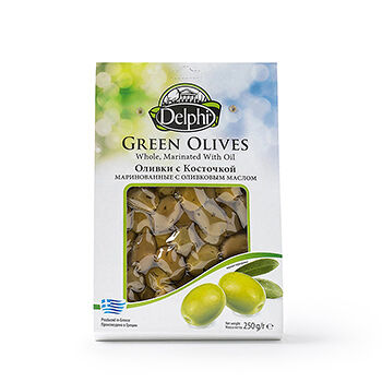Оливки маринованные Delphi с косточкой с оливковым маслом
