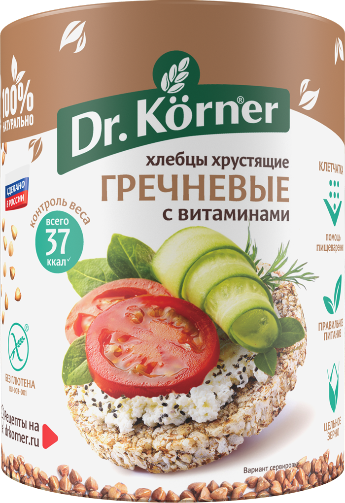 

Хлебцы Dr. Korner гречневые с витаминами 100 г