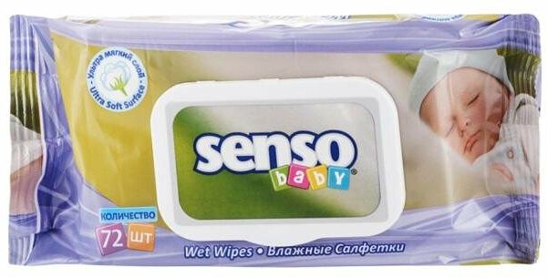 Влажные салфетки детские Senso Baby simple, 72 шт