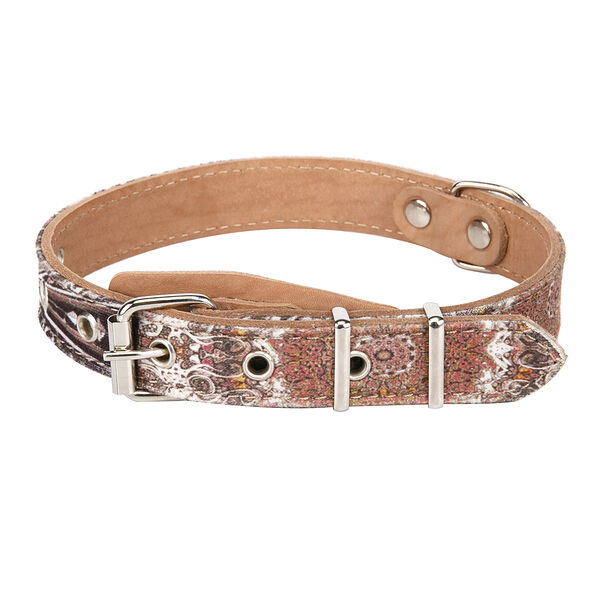Ошейник для собак Мозаика, натурально-коричневый, 25 мм