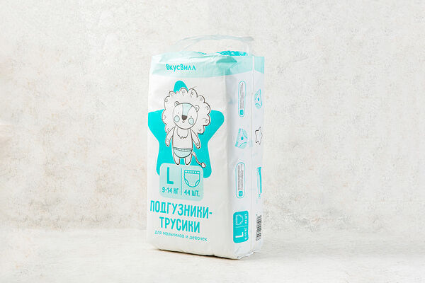 Подгузники-трусики L (9-14 кг), 44 шт