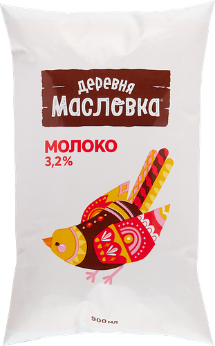 Молоко пастеризованное Деревня Масловка 3,2%, без змж