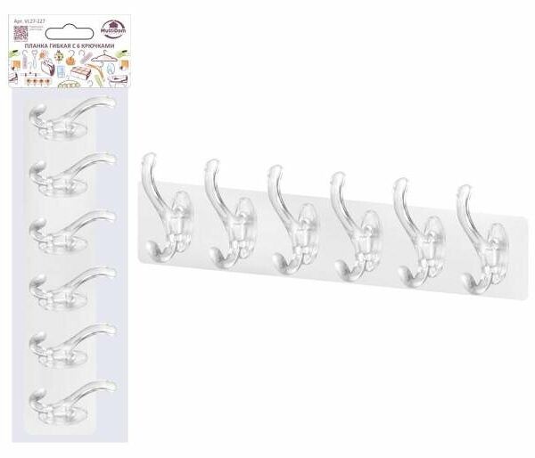 Планка гибкая Мультидом с 6 крючками