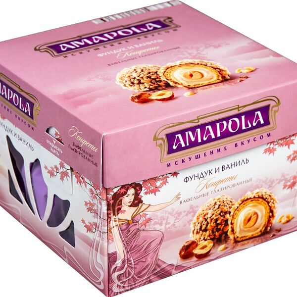 Конфеты Amapola Фундук и Ваниль 100г