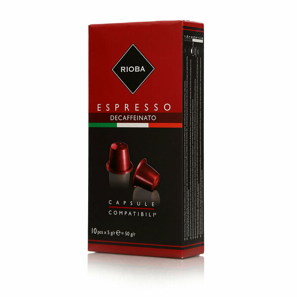 Капсулы для кофе-машины Espresso decaffeinato ТМ Rioba (Риоба), 10 капсул
