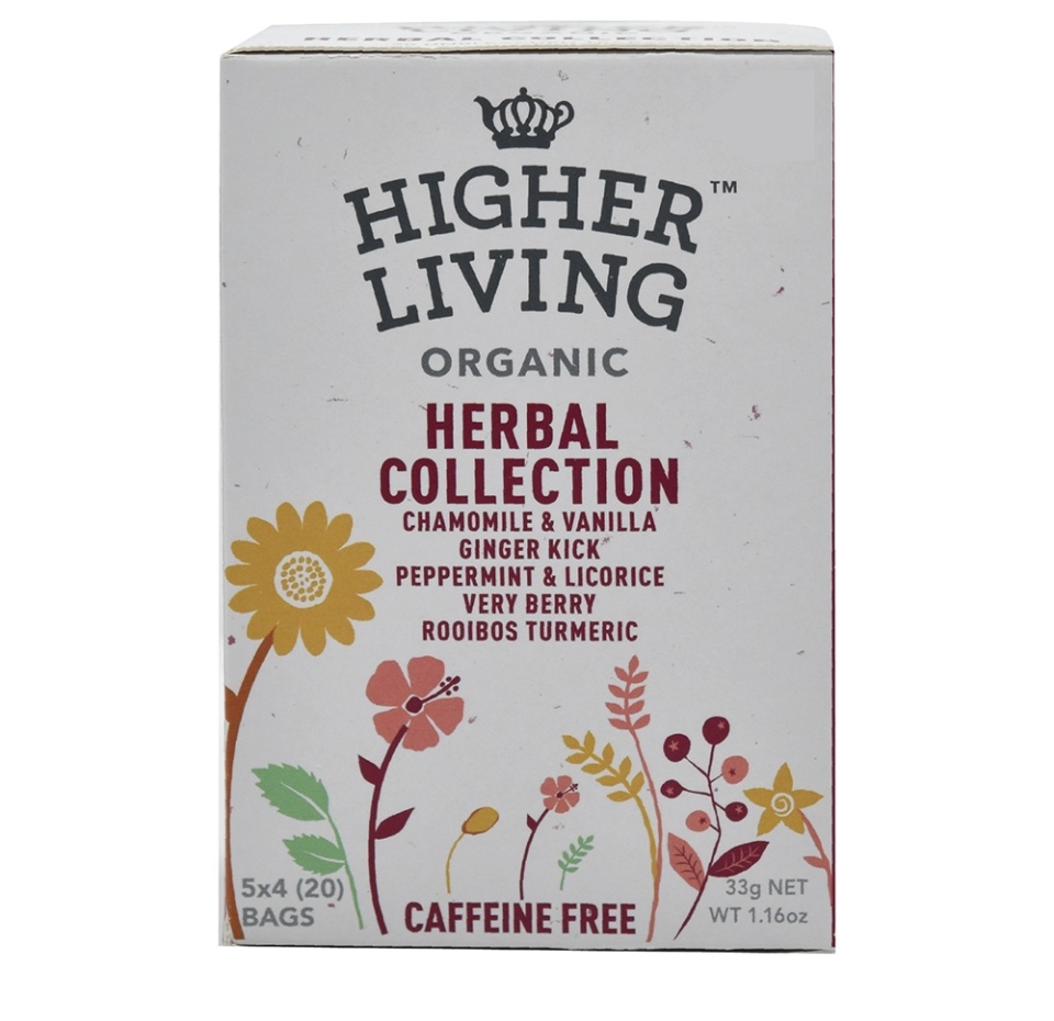 

Чай травяной пакетированный Higher Living Herbal Collection коллекция травяного чая Eswaran Brothers 20 пакетиков, Шри-Ланка