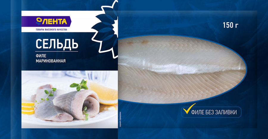 

Сельдь Лента маринованная филе 150 г