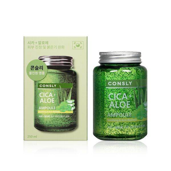 Сыворотка ампульная Consly успокаивающая с центеллой азиатской и алоэ, 250 мл