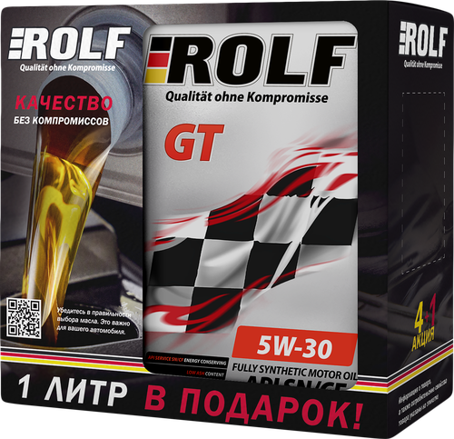 

Масло моторное Rolf GT SAE 5W-30 API SN/CF синтетическое, 4 + 1.5 л