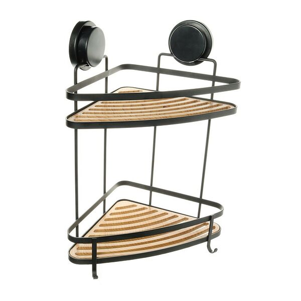 Полка угловая двухэтажная Fixsen, 27.5х21х38 см, черный