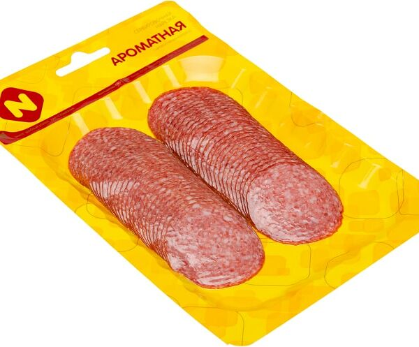 Колбаса сырокопчёная Ароматная Останкино нарезка, 100 г
