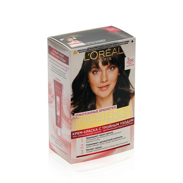 Краска для волос Excellence Cream 3 темно-каштановый L`OREAL 1 шт Бельгия