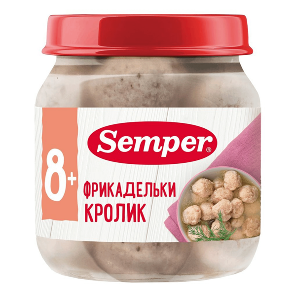 Фрикадельки Semper из кролика с 8 месяцев 100г, Россия