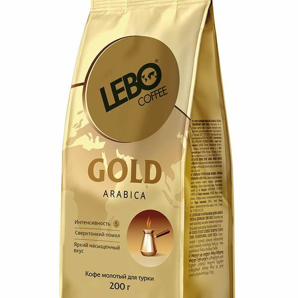 Кофе Lebo Gold Arabica молотый для турки средней обжарки, 200г