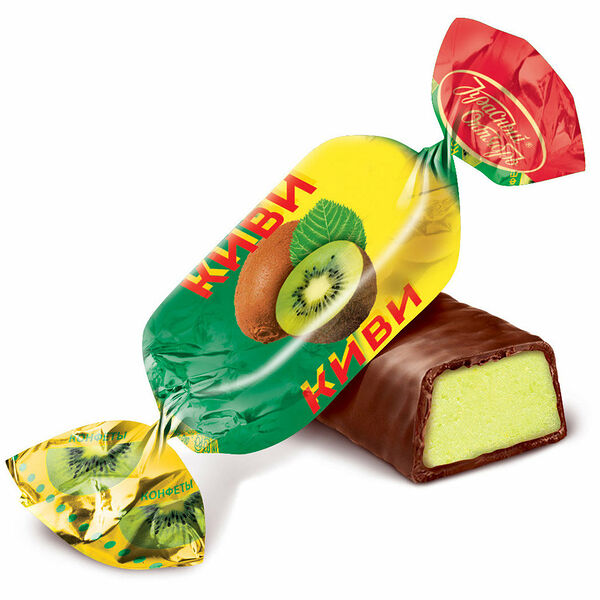 Конфеты с помадным корпусом в глазури Киви ТМ Красный Октябрь