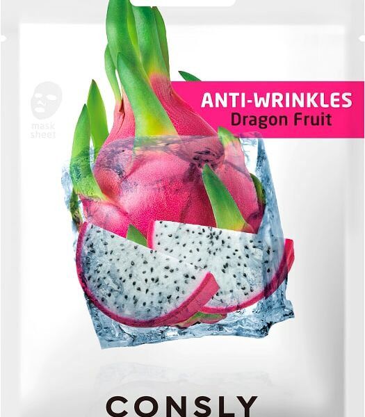 Маска для лица Consly Anti-Wrinkles тканевая с экстрактом драгонфрута 20мл