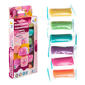 Набор для творчества Genio Kids Тесто-пластилин 6 цветов Маршмеллоу цвета
