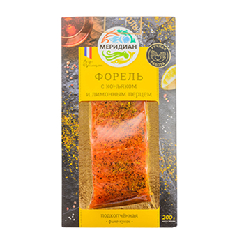 

Форель подкопченная Меридиан с коньяком и лимонным перцем 200 г