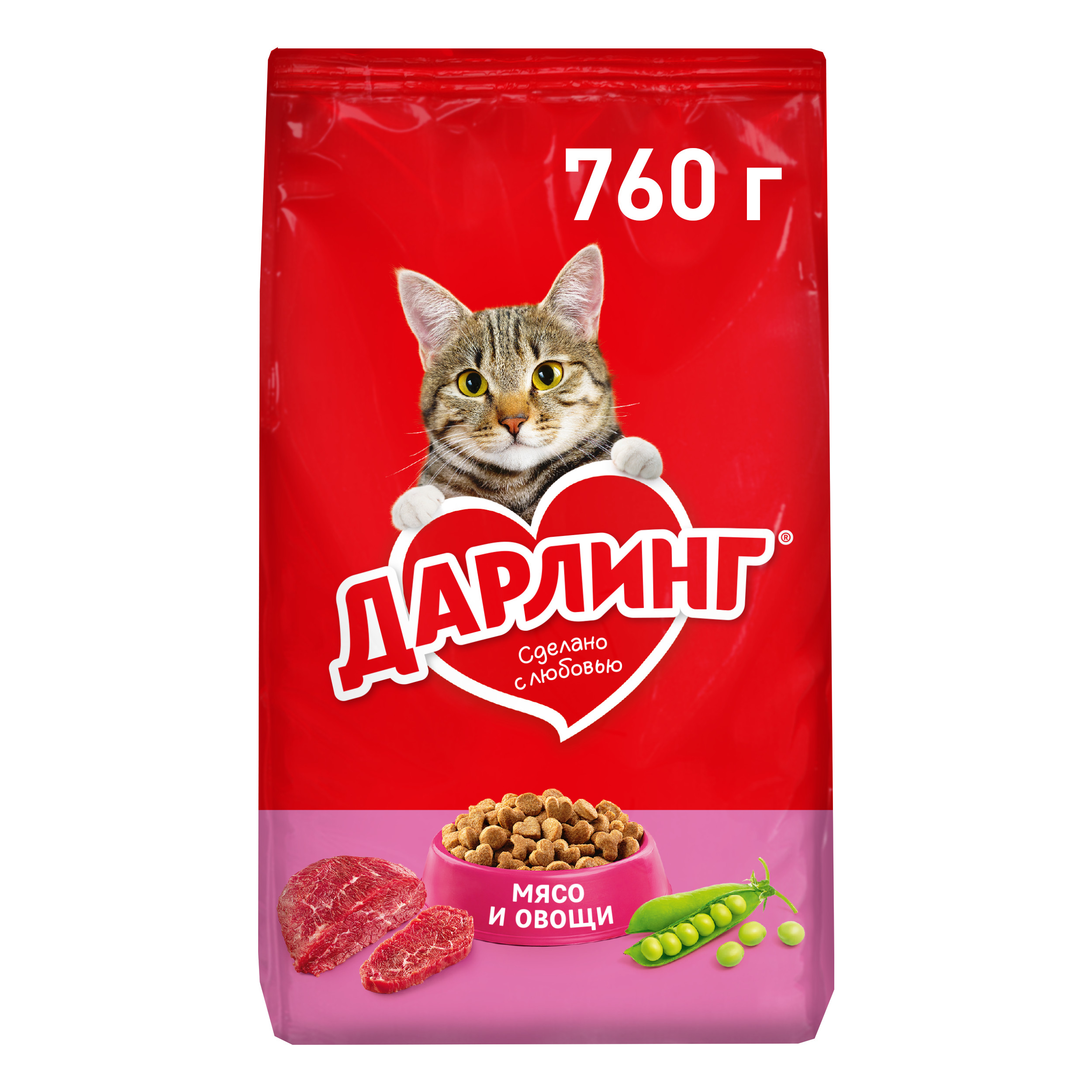 

Сухой корм Дарлинг для взрослых кошек с мясом и овощами 760 г