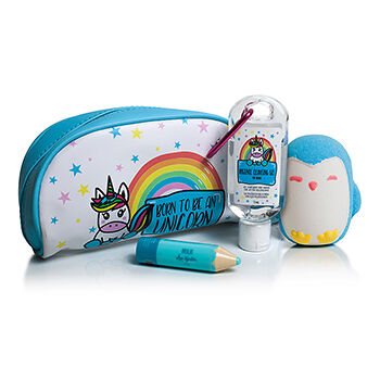 Набор Pokhara бальзам для губ, очищающий гель для рук, бомбочка для ванны в косметичке