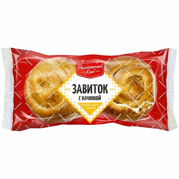 Сдоба Ремесленный Хлеб Завиток со вкусом ванили и лимона 120г