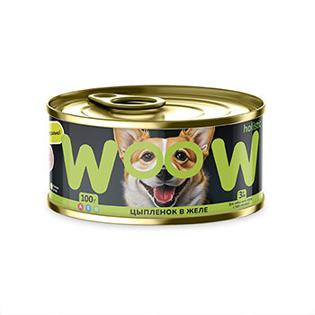 Корм для собак WOOW цыпленок в желе банка 100г