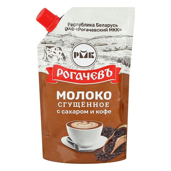 Молоко сгущенное Рогачевъ с сахаром и натуральным кофе 7% 270 г