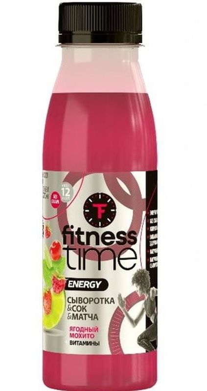 

Напиток сывороточный FITNESS TIME Ягодный мохито, без змж 270 мл