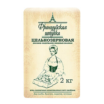 Мука пшеничная Французская штучка хлебопекарная цельнозерновая