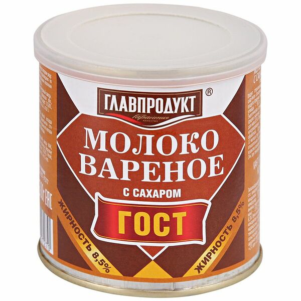 Молоко сгущённое Главпродукт варёное с сахаром 8.5%, 380г