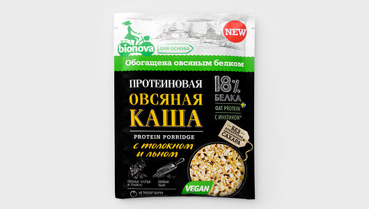 Каша овсяная протеиновая Bionova с толокном и льном
