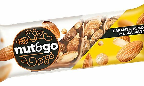 Батончик Nut And Go миндальный с карамелью и морской солью, 34г