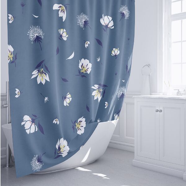 Штора для ванной Crocus, 180х200 см, синий